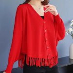 Women Loose V-Neck Tassel Knitted Cardigan — Winter Shawl Style - Image 2