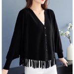 Women Loose V-Neck Tassel Knitted Cardigan — Winter Shawl Style - Image 4