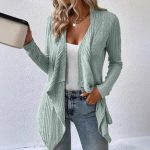 Women Loose Knitted Cardigan — Black Winter Casual Long Sleeve
