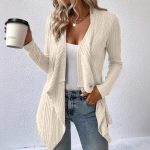 Women Loose Knitted Cardigan — Black Winter Casual Long Sleeve - Image 4