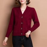 Women Knitted Cardigan — Brown Button Cable Knit Autumn Style - Image 5