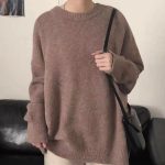 Women Solid Color Loose Sweater — Winter Long Sleeve Pullover - Image 2