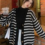 Classic Striped Knit Cardigan for Women — Autumn V-Neck - Image 2