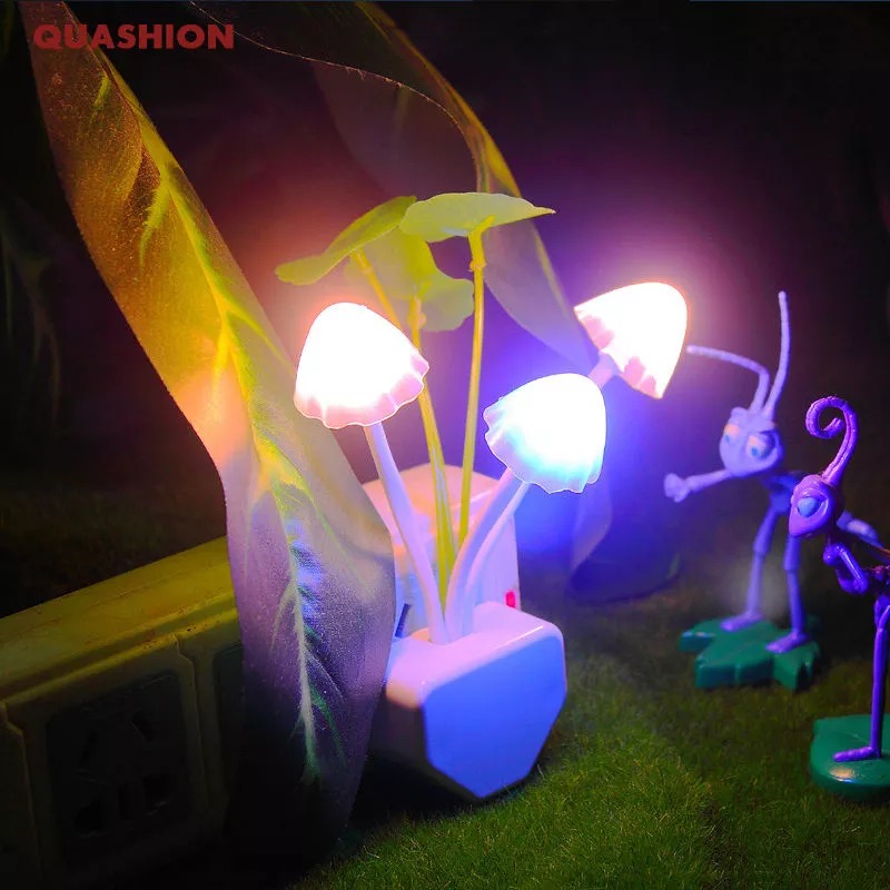img_0_Novelty-Night-Light-EU-US-Plug-Induction-Dream-Mushroom-Fungus-Luminaria-Lamp-220V-3-LED-Mushroom.jpg_.webp_.jpg Mushroom Night Light Dusk To Dawn Sensor LED Night Lights Flower Lamp Bedroom Baby Room Lamps For Kids Gifts - Image 1