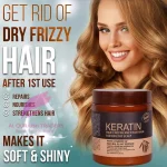 Keratin Hair Mask | Deep Repair Hair Treatment | Smooth, Soft & Frizz Control for Dry & Damaged Hair - 500ml - Image 2