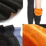 ( Pair ) Unisex Women Men’s Cashmere Wool Knee Brace Pads | Winter Warm Thermal Knee Warmers Velvet Knee Protector (random color) - Image 4
