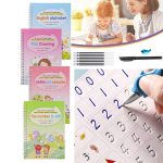 4 Pcs Set Magic Practice Copybook Book For Kids Calligraphy English Letter Baby Drawing Magic Book Calligraphy Lettering With 10 refills