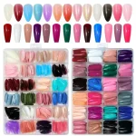 576 pcs nails with box ,Reusable Artificial nails, 24 different colours, beautiful fake nails American Nail for Girls Women Without Glow (Random color) - Image 2