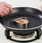 Pack Of 4 New Mould Style Fried Egg Pancake Shaper | Egg Shaper Kitchen Tools Star, Heart, Round, Flower Shaped Stainless Steel - Image 4