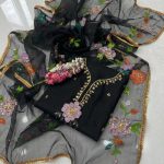 Black Organza Sequin Embroidered 2 Piece Suit for Weddings & Eid