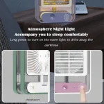 Portable Desktop Air Conditioner USB Mini Air Cooler Fan Water Cooling Fan with 3 Speed Spray Humidifier Purifier for Car Home Rechargeable - Image 5