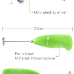 Electric Egg Beater Milk Drink Coffee Whisk Mixer Foamer Mini Handle Stirrer Practical Cooking Tool Kitchen Cell Operated (Mix/Random Color)
