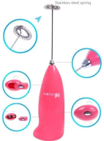 Electric Egg Beater Milk Drink Coffee Whisk Mixer Foamer Mini Handle Stirrer Practical Cooking Tool Kitchen Cell Operated (Mix/Random Color) - Image 3
