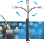 Arc Lighter With Usb Charging,flameless Windproof,led Battery Display,safety Switch,rotate 360 Degrees,for Aromatherapy (random Colors) - Image 2