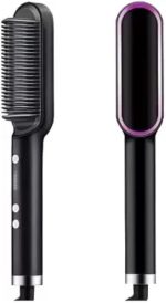 Corded Hair Dryer Brush Green & Black | Professional Salon-Quality Hot Air Styling Brush - Image 2
