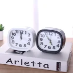 Small Round Alarm Clock White Stylish Home Decor Table Clock for Bedroom Study Desk - Image 5