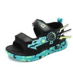 Kids Black & Red Comic Sandals | Summer School Wear for Boys & Girls - Image 5