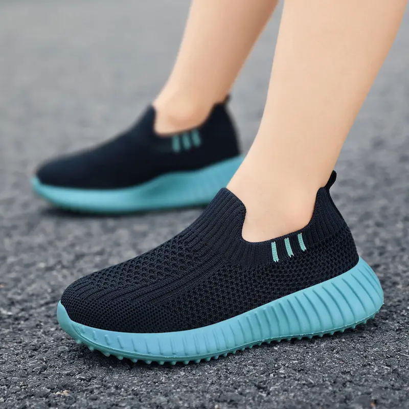 1257-203-646027-product-1 Kids Slip-On Shoes – Black & Blue Mesh Summer Shoes for Boys & Girls - Image 1