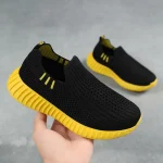 Kids Slip-On Shoes – Black & Blue Mesh Summer Shoes for Boys & Girls - Image 2