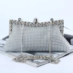Silver Rhinestone Clutch for Women – Elegant Wedding, Party & Evening Handbag - Image 2