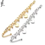 Gold Heart Charm Bracelet for Women – Elegant Heart Pendant Fashion Jewelry - Image 4