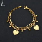 Gold Heart Charm Bracelet for Women – Elegant Heart Pendant Fashion Jewelry - Image 6