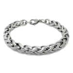 Tactical Steel Bracelet for Men – Silver Stainless Steel Bracelet with Lobster Clasp