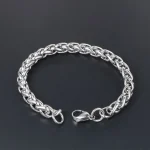 Tactical Steel Bracelet for Men – Silver Stainless Steel Bracelet with Lobster Clasp - Image 4