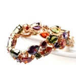 Rainbow Zircon Bracelet for Women – Rose Gold Fashion Jewelry for Pakistani Women - Image 3