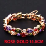 Rainbow Zircon Bracelet for Women – Rose Gold Fashion Jewelry for Pakistani Women - Image 7