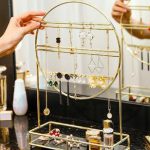Gold Finish Jewelry Rack | Premium Multi-Level Jewelry Organizer for Necklaces, Earrings & Accessories