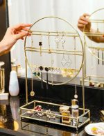 Gold Finish Jewelry Rack | Premium Multi-Level Jewelry Organizer for Necklaces, Earrings & Accessories