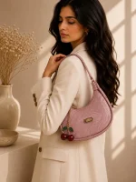 Women’s Leather Shoulder Bag – Stylish Plain Handbag for Everyday Use