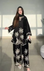 Women’s 2-Piece Stitched Cotton Embroidered Suit – Shirt & Trouser Set - Image 2
