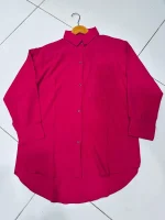 Women’s Pink Silk Button-Down Shirt – Elegant Casual Wear, Medium to Large - Image 2