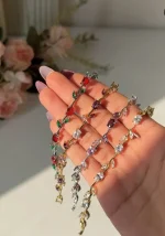 Colorful Charm Bracelet – Multicolor Alloy Fashion Jewelry for Women & Girls, 1 Pc