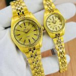 Unisex Gold Couple Watches with Chain Strap | Matching Watch Set