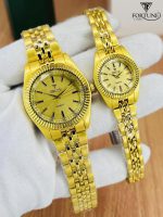 Unisex Gold Couple Watches with Chain Strap | Matching Watch Set
