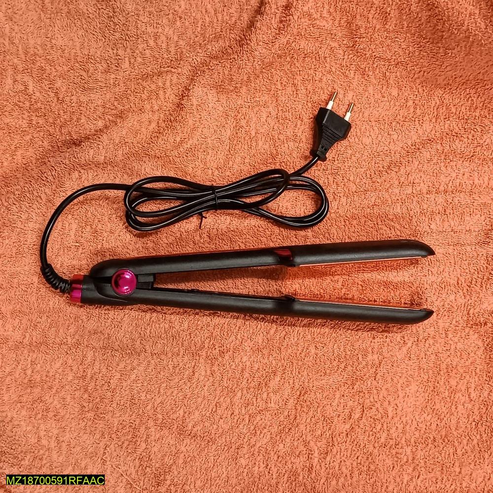 199-40345-221639-product-1 Ceramic Hair Straightener Black Pink | Fast Heat-Up Hair Styling Iron - Image 1