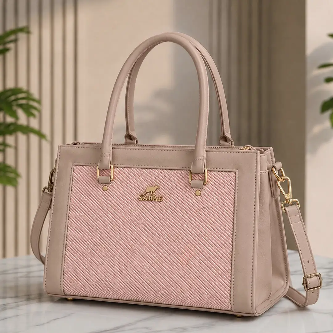 2124-39-745394-product-1 Premium Women's Rexine Structured Handbag – Pink Top Handle & Shoulder Bag - Image 1