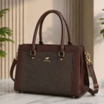 Premium Women's Rexine Structured Handbag – Pink Top Handle & Shoulder Bag - Image 4