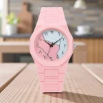 Pink Carbon Fiber Women's Watch Butterfly Clasp Elegant Fashion Wristwatch - Image 2