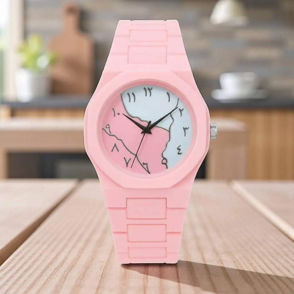 2131-133-688011-product-1 Pink Carbon Fiber Women's Watch Butterfly Clasp Elegant Fashion Wristwatch - Image 1