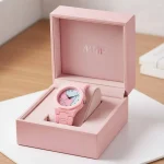 Pink Carbon Fiber Women's Watch Butterfly Clasp Elegant Fashion Wristwatch - Image 3