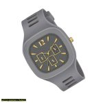 **Men’s Modern Grey Silicone Strap Watch with Gold Dial – Stylish Casual Sports Wristwatch** - Image 2