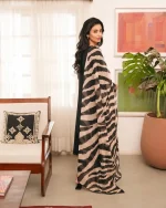 Women’s Black Linen 3-Piece Suit – Stitched Embroidered Pakistani Dress with Trouser & Dupatta - Image 6