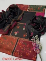 Unstitched Swiss Lawn 3 Piece Suit for Women | Digital Floral Printed Shirt & Trouser with Poly Silk DupattaUnstitched Swiss Lawn 3 Piece Suit for Women | Digital Floral Printed Shirt & Trouser with Poly Silk Dupatta - Image 2