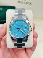 Men’s Blue Stainless Steel 41mm Watch – Water Resistant Stylish Analog Wristwatch - Image 2