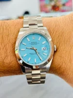 Men’s Blue Stainless Steel 41mm Watch – Water Resistant Stylish Analog Wristwatch - Image 3