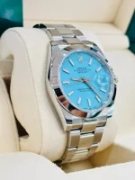 Men’s Blue Stainless Steel 41mm Watch – Water Resistant Stylish Analog Wristwatch - Image 4